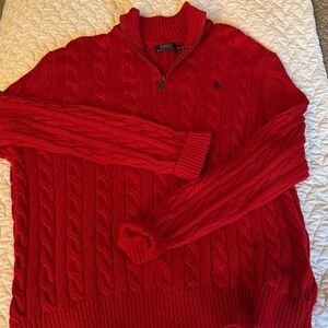 Polo by Ralph Lauren Men's Vibrant Red Zip-Up Sweater